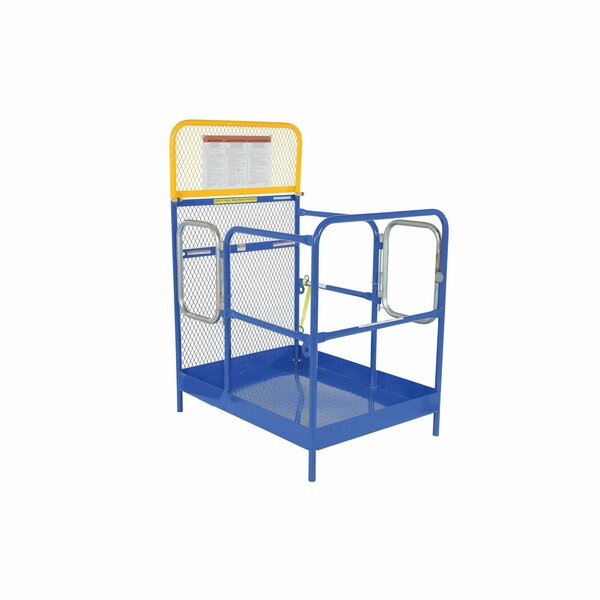 Vestil Blue/Yellow Steel Work Platform with Double Door Entry 36" x 48" WP-3648-DD